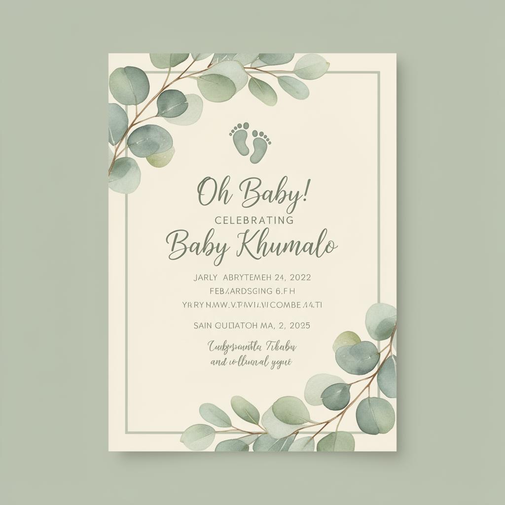 Eucalyptus Baby — Baby Shower · Gender Neutral invitation template